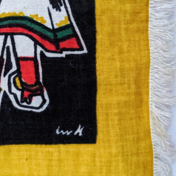 *reserved* 2 Norwegian artist Liv Hassel folk art textile linen placemats - Picture 4 of 4